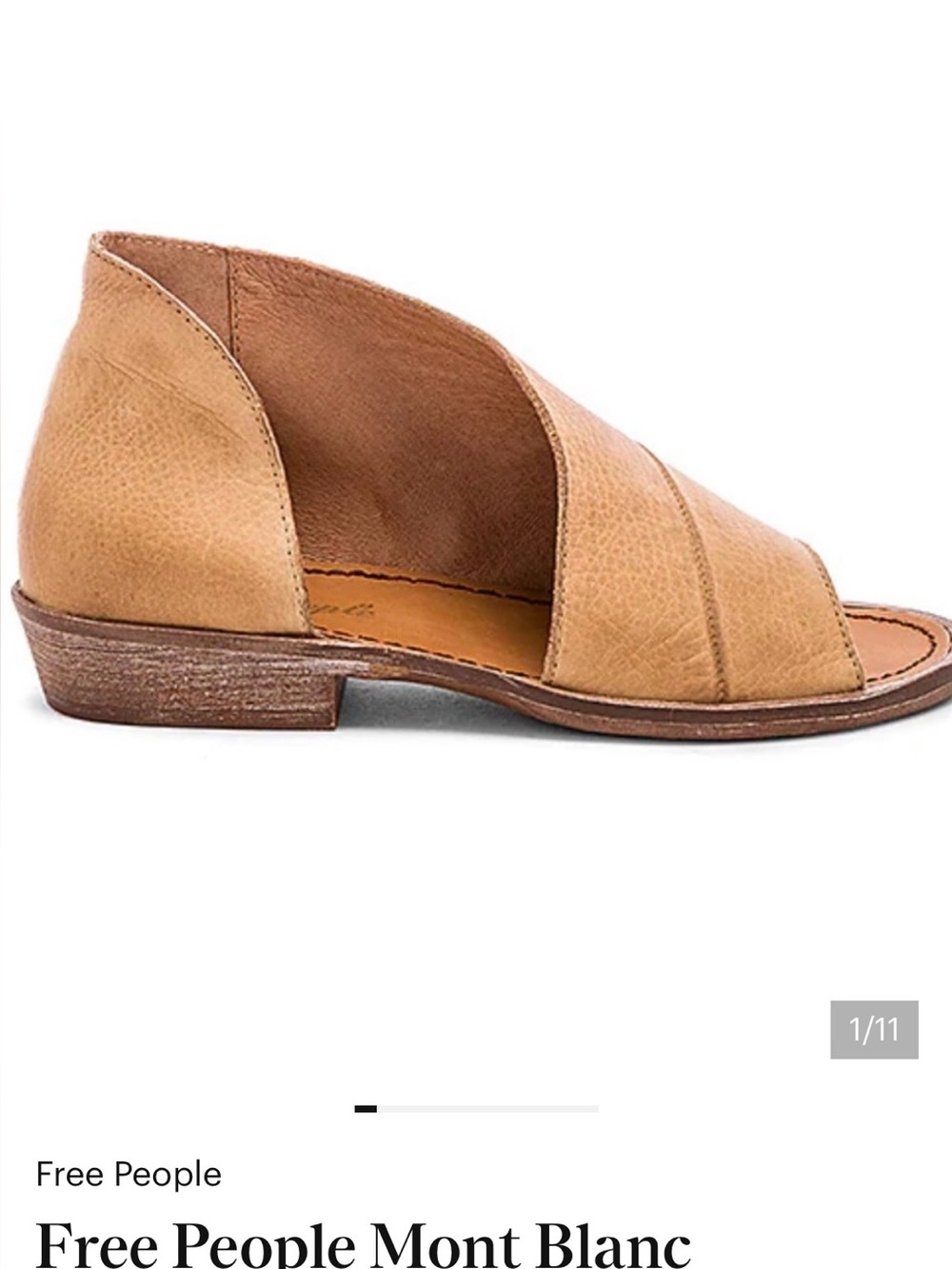 Free People Mont Blanc Tan Leather Slide Sandals